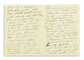 PUCCINI, GIACOMO. Autograph Letter Signed, Giacomo, to Rose Ader, in Italian,
